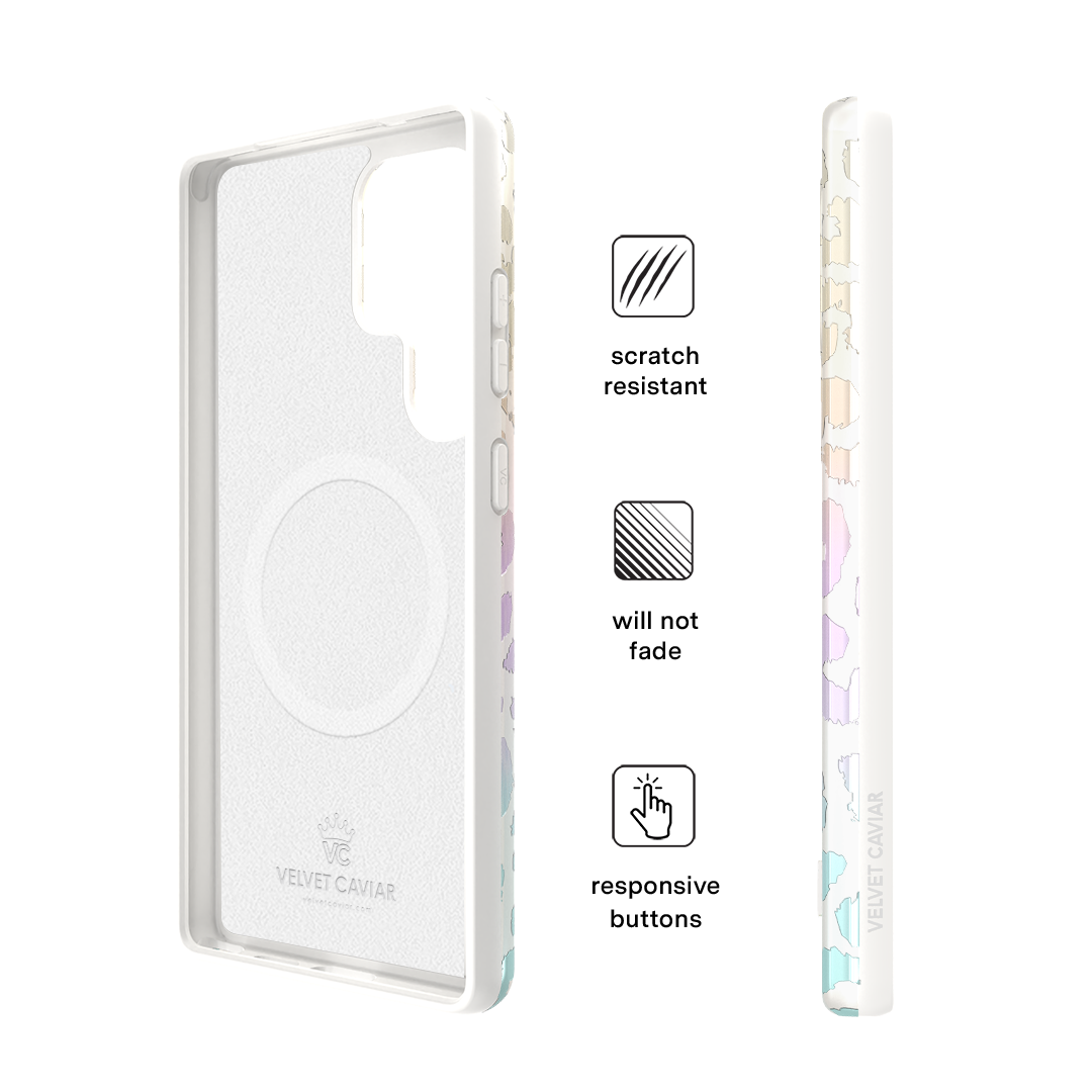 White Opal Leopard Samsung Case