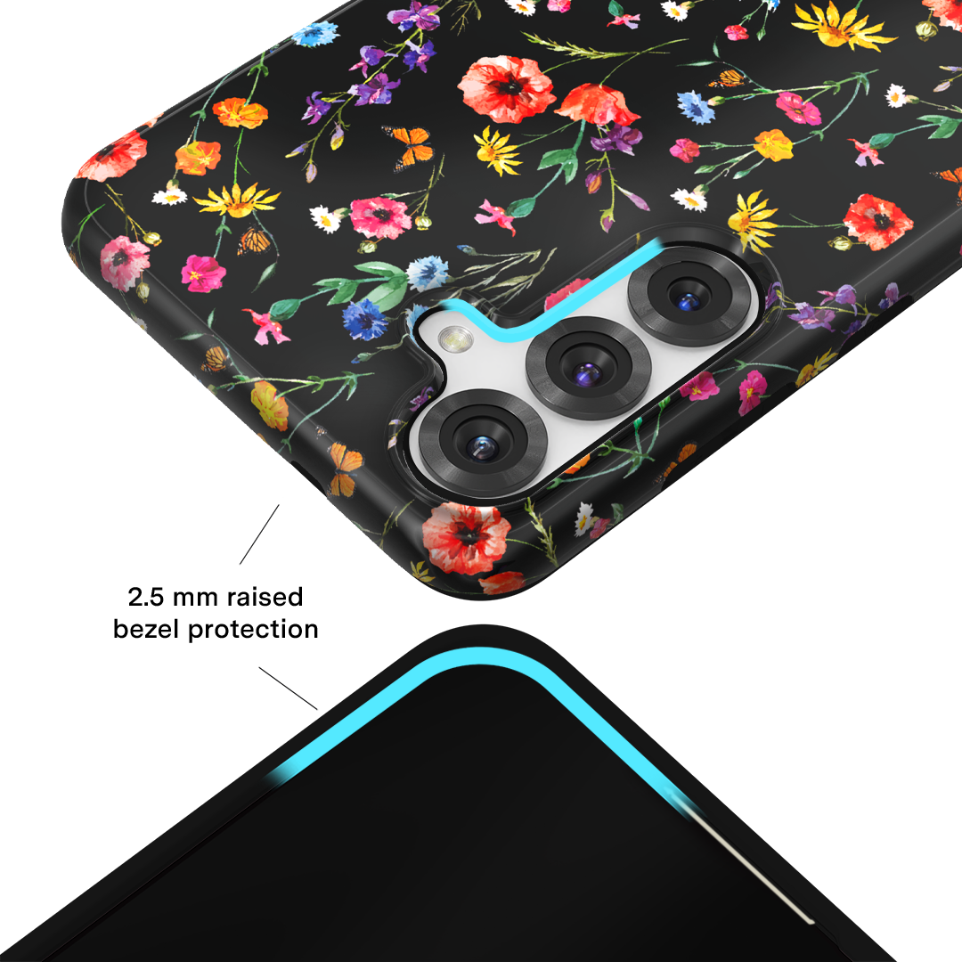 Black Wildflower Samsung Case