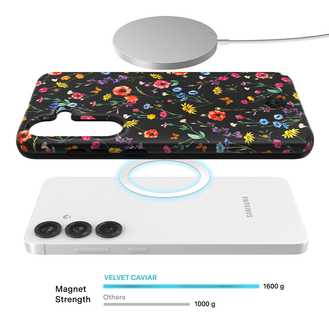 Black Wildflower Samsung Case