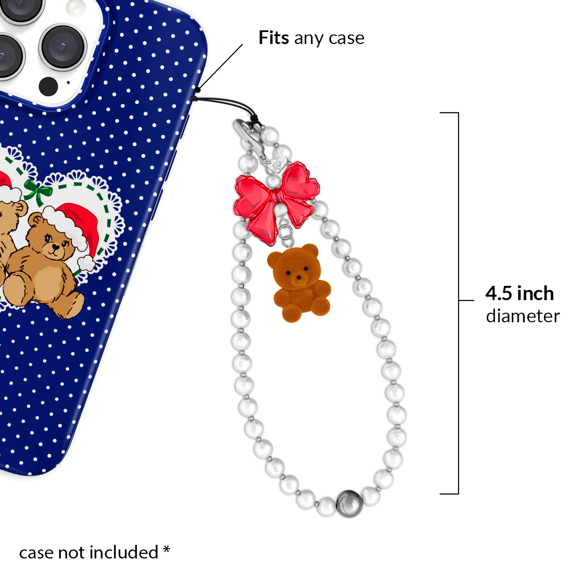 Winter Teddy Phone Charm