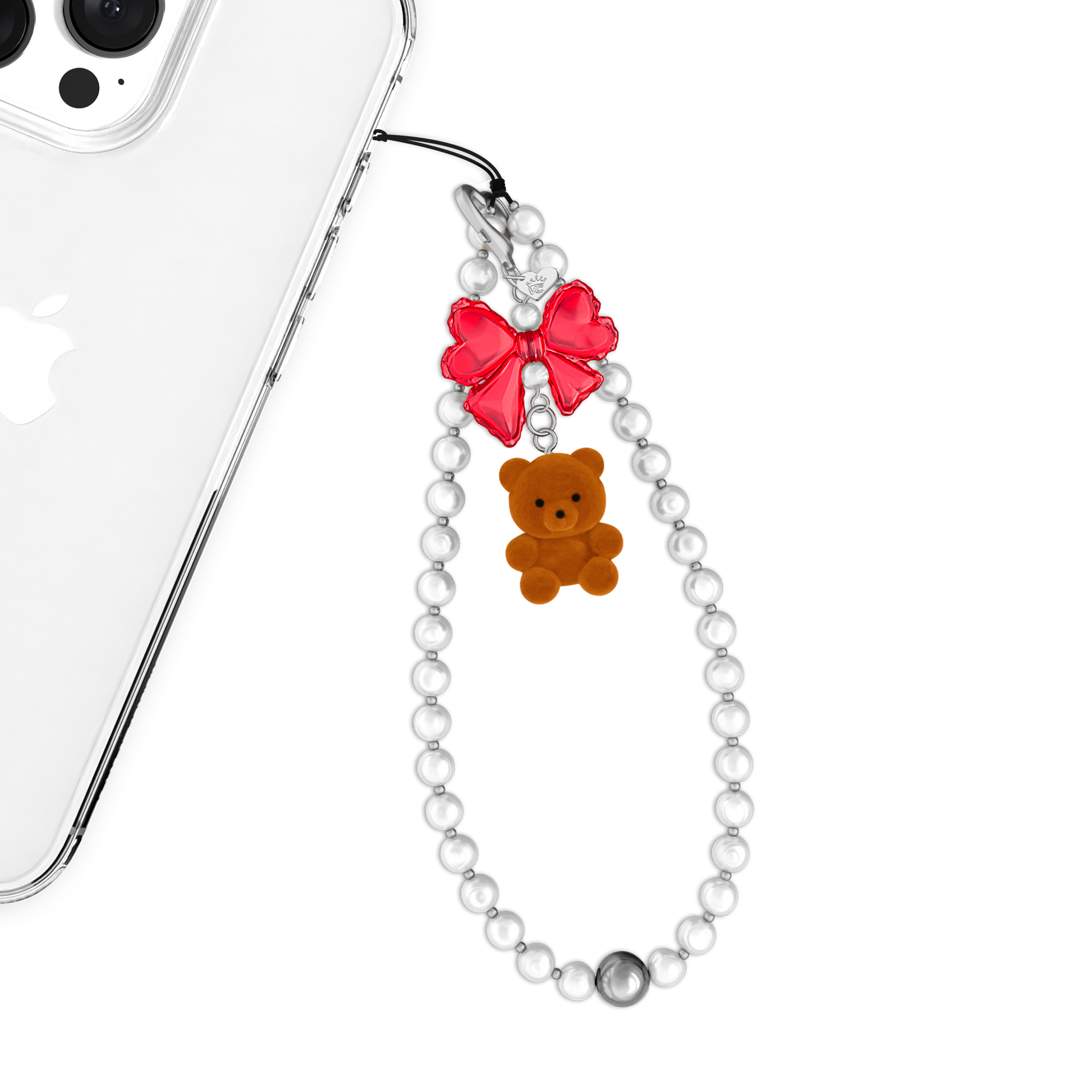 Winter Teddy Phone Charm
