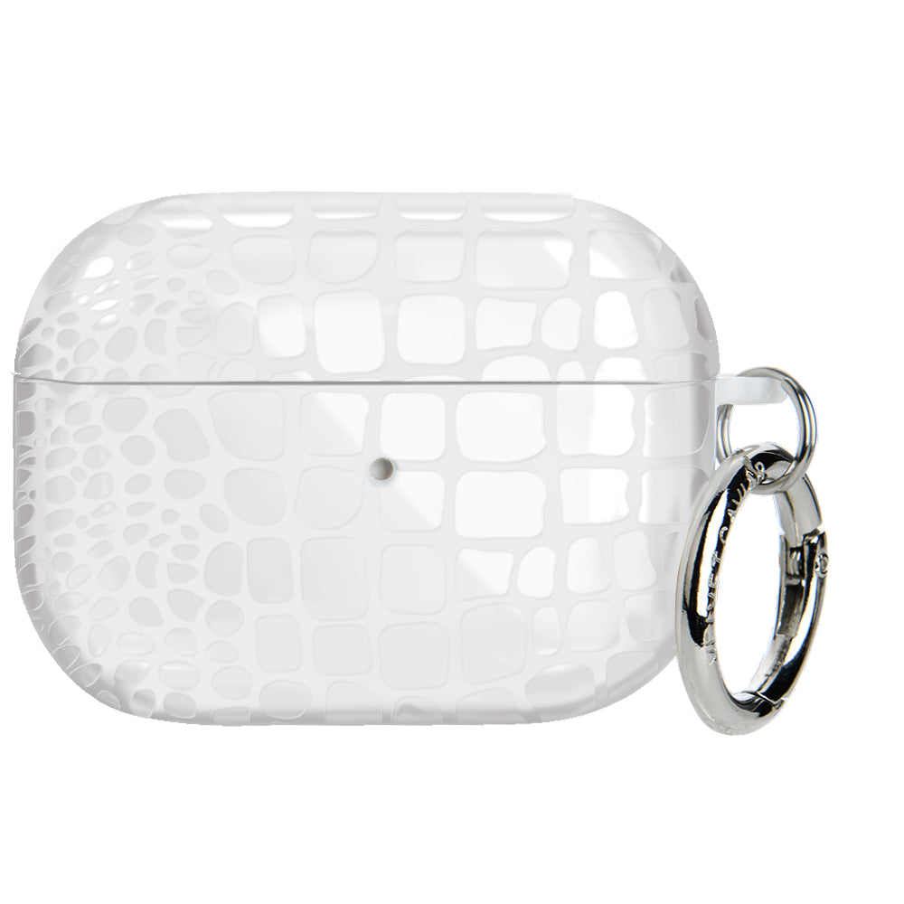 White Croc AirPod Case
