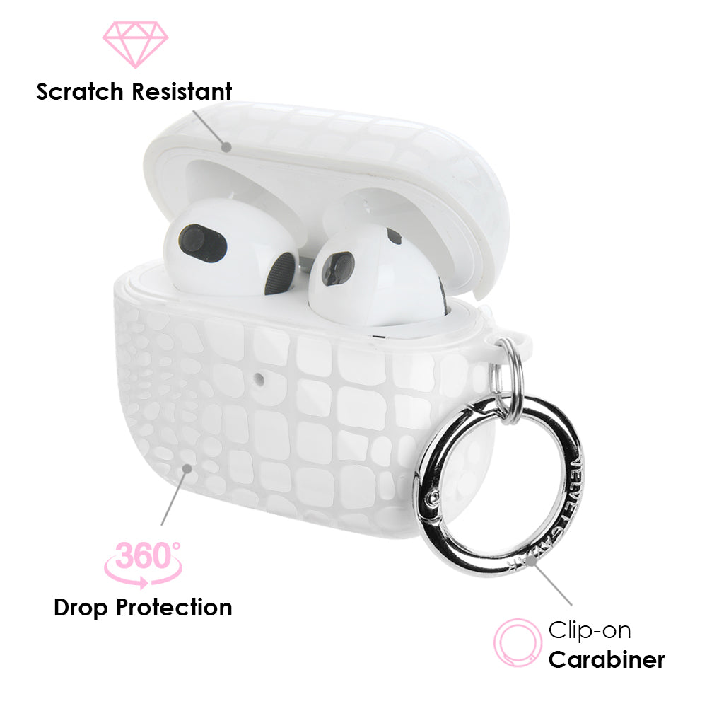 White Croc AirPod Case