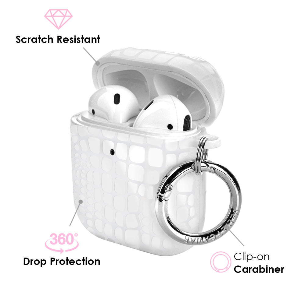 White Croc AirPod Case