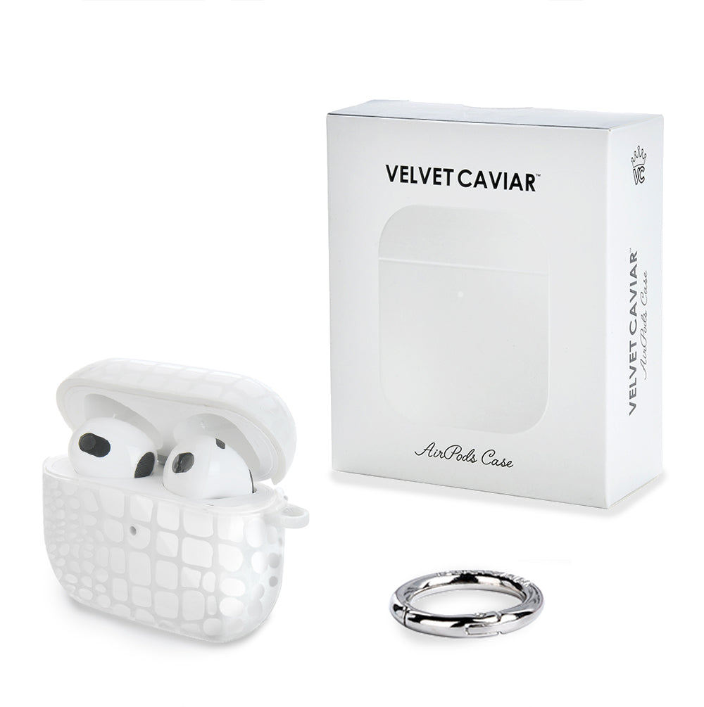 White Croc AirPod Case