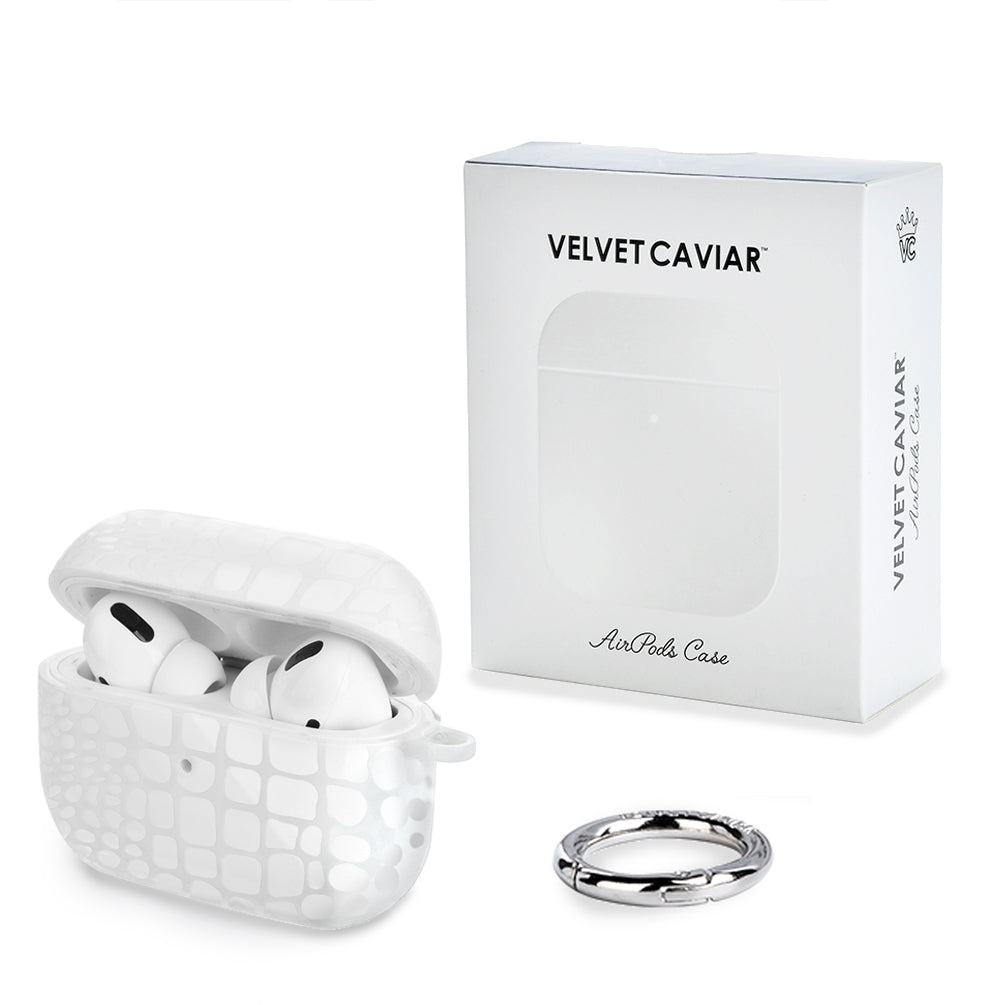 White Croc AirPod Case