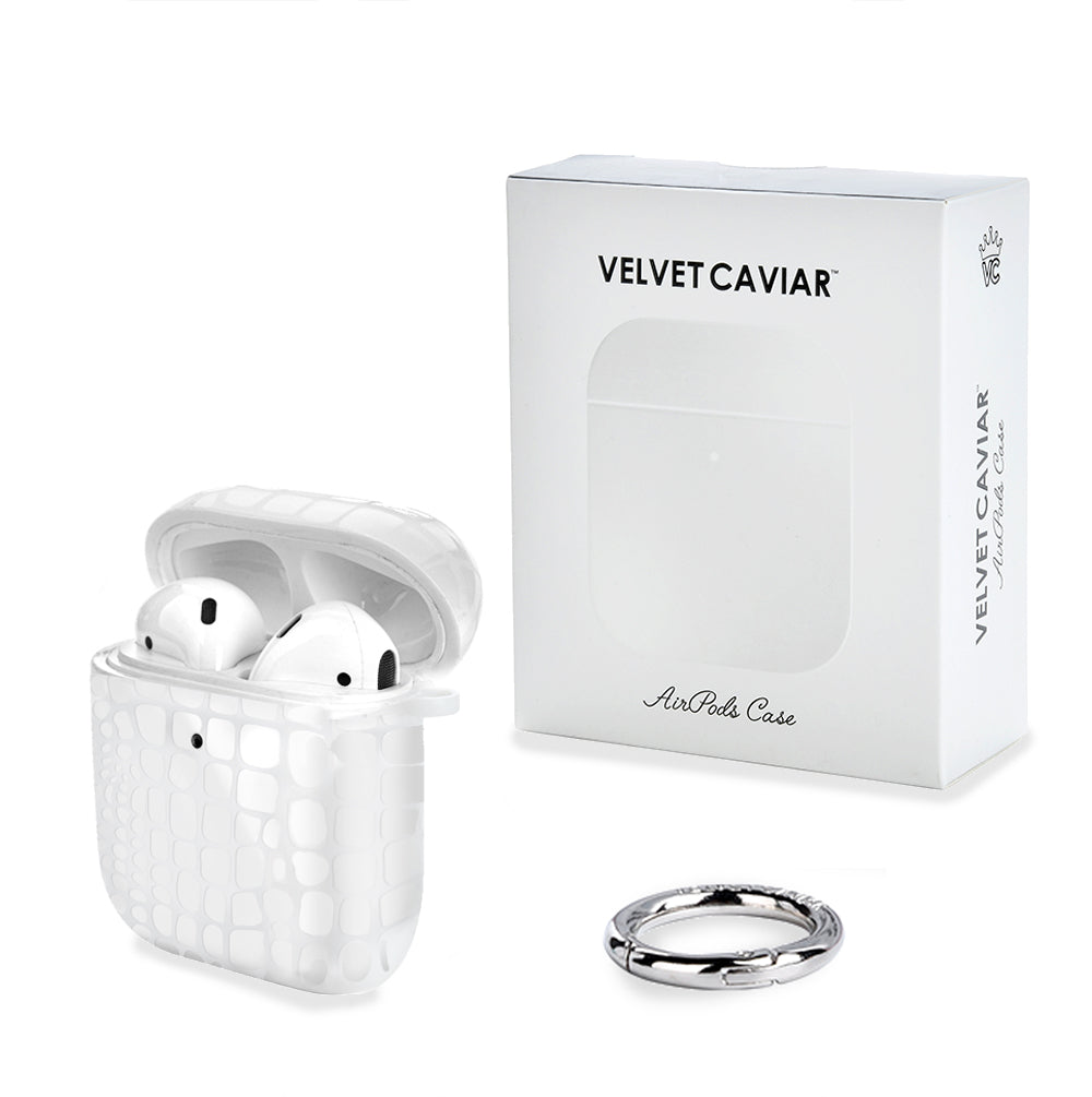 White Croc AirPod Case