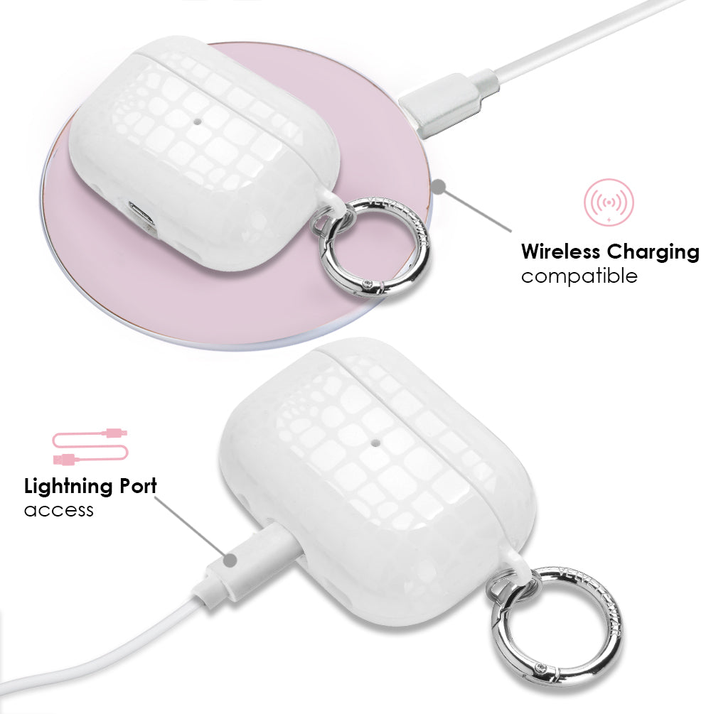 White Croc AirPod Case
