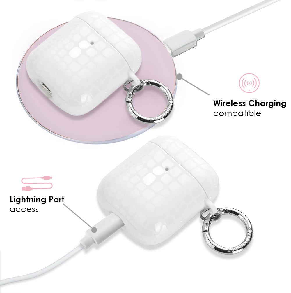 White Croc AirPod Case