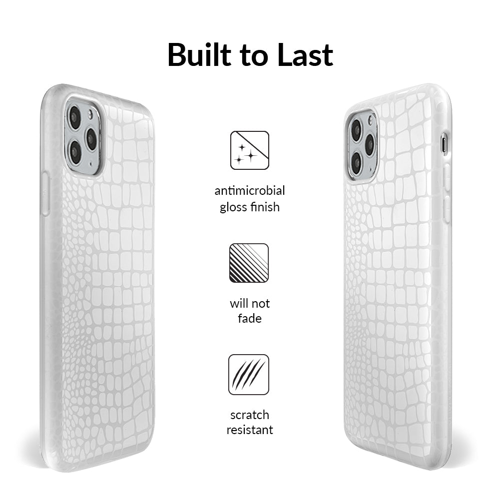 White Croc iPhone Case