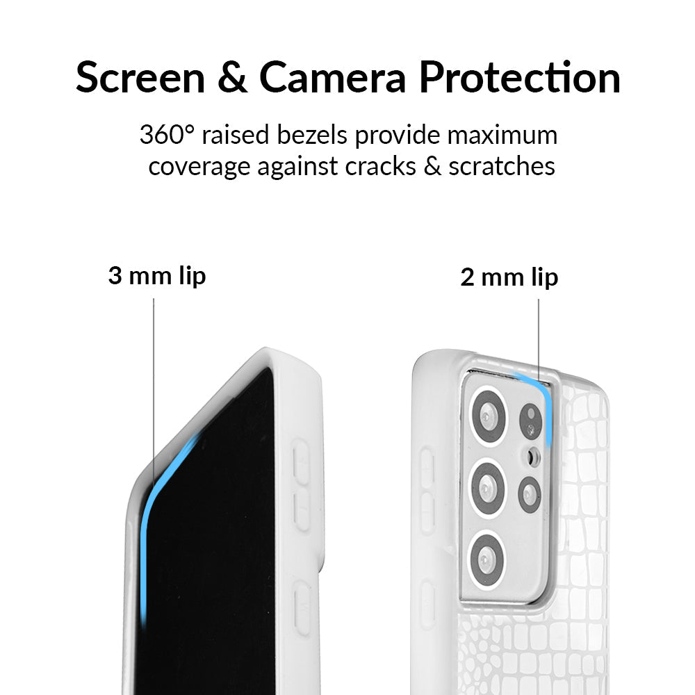 White Croc Samsung Case