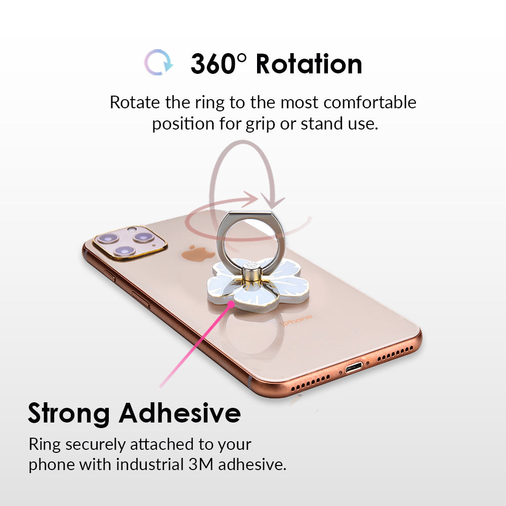 White and Gold Floral Ring