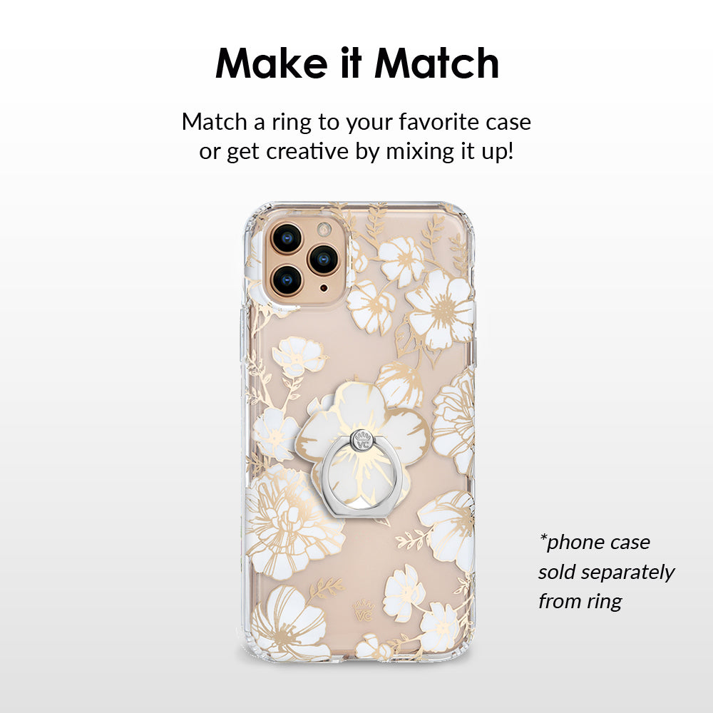 White and Gold Floral Ring