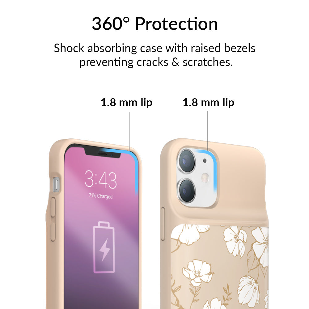 White Floral iPhone Charging Case