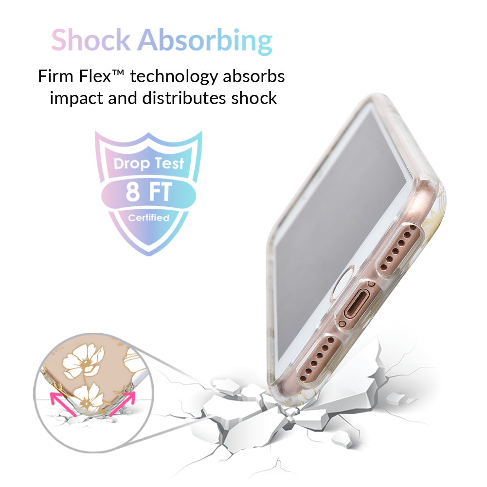 White and Gold Floral Clear iPhone Case