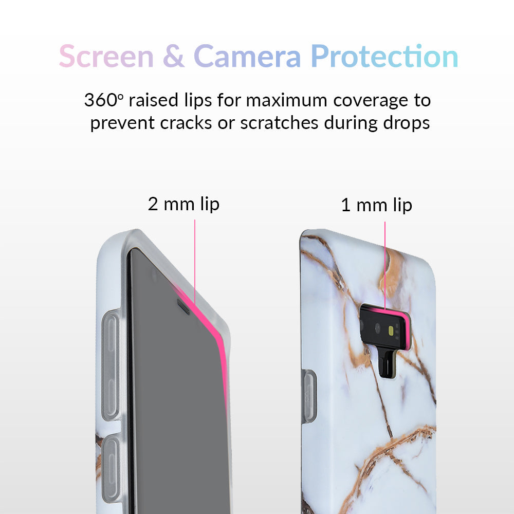 White & Gold Marble Samsung Case