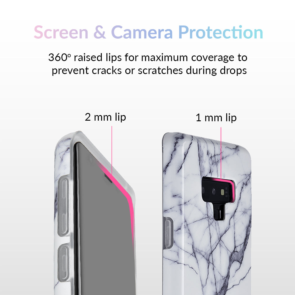 White & Gray Marble Samsung Case