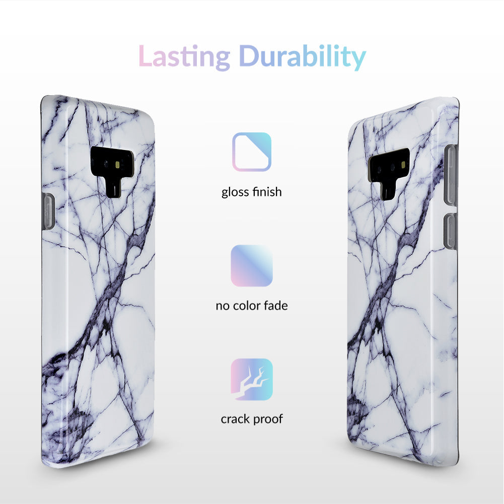 White & Gray Marble Samsung Case