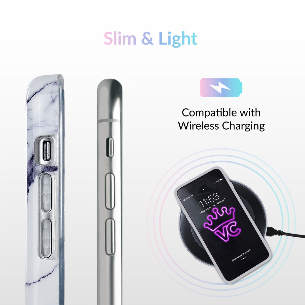 White & Gray Marble iPhone Case