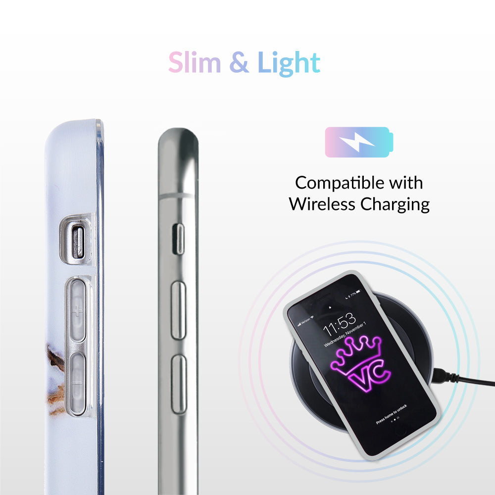 White & Gold Marble iPhone Case