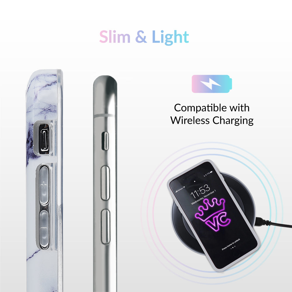 White & Gray Marble iPhone Case