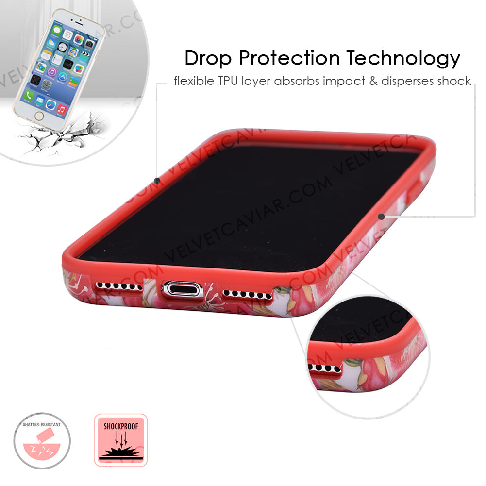 White Hibiscus Rose Gold Chrome Floral iPhone Case