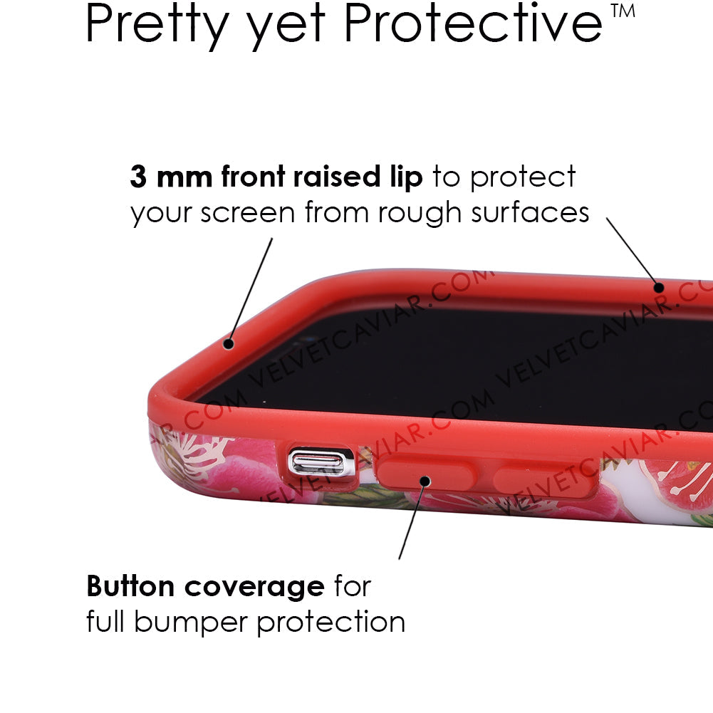 White Hibiscus Rose Gold Chrome Floral iPhone Case