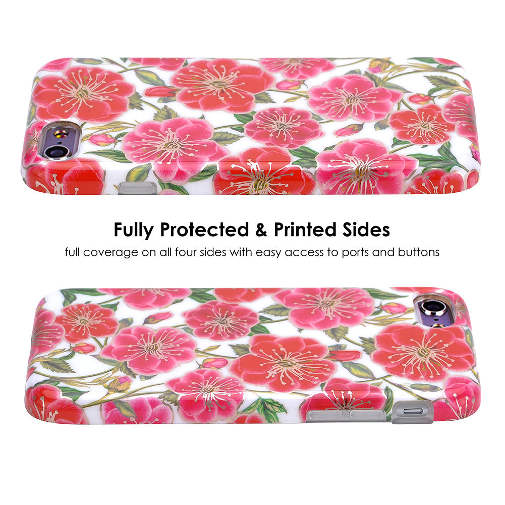 White Hibiscus Rose Gold Chrome Floral iPhone Case