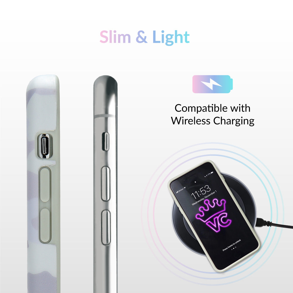 White Clouds Camo iPhone Case