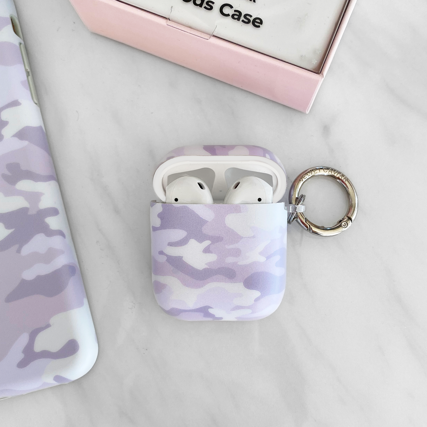 White Clouds Camo Airpods Case