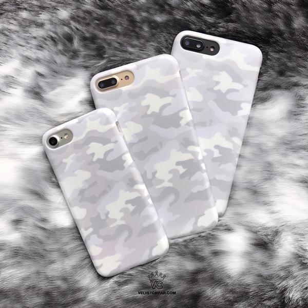 White Clouds Camo iPhone Case