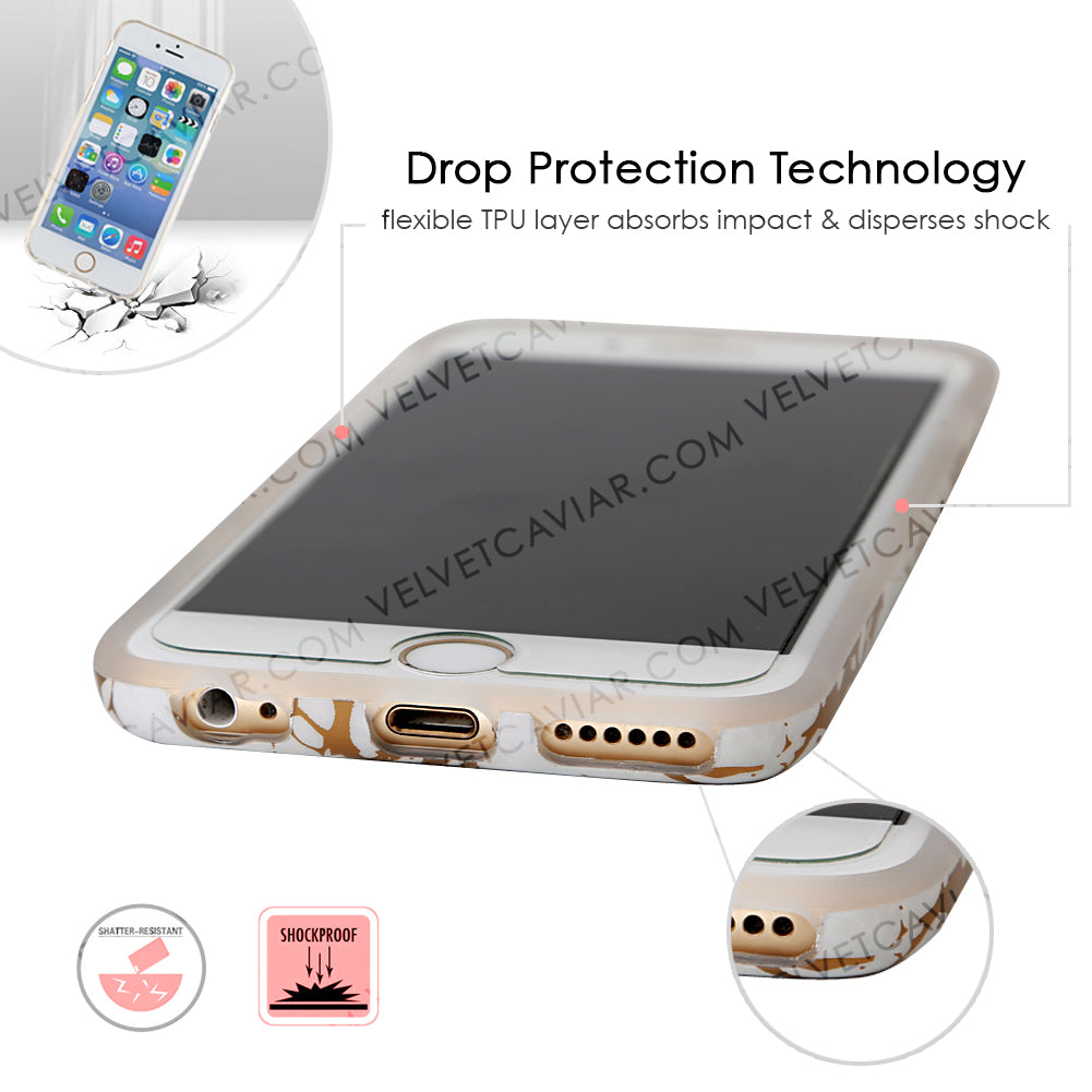 White Marble Gold Chrome iPhone Case