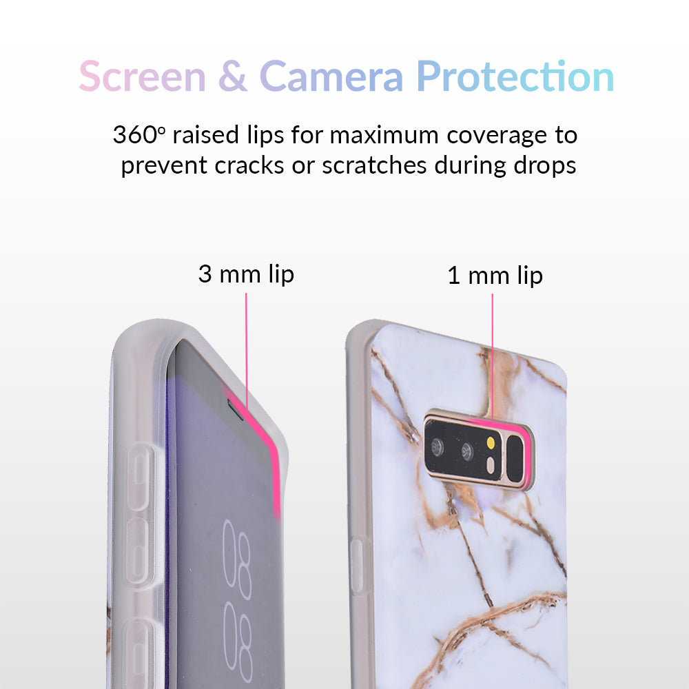 White & Gold Marble Samsung Case