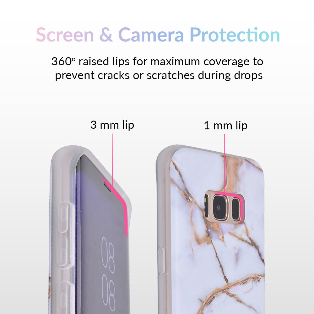 White & Gold Marble Samsung Case