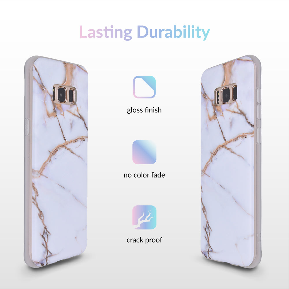 White & Gold Marble Samsung Case