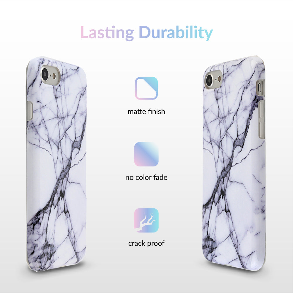 White & Gray Marble iPhone Case