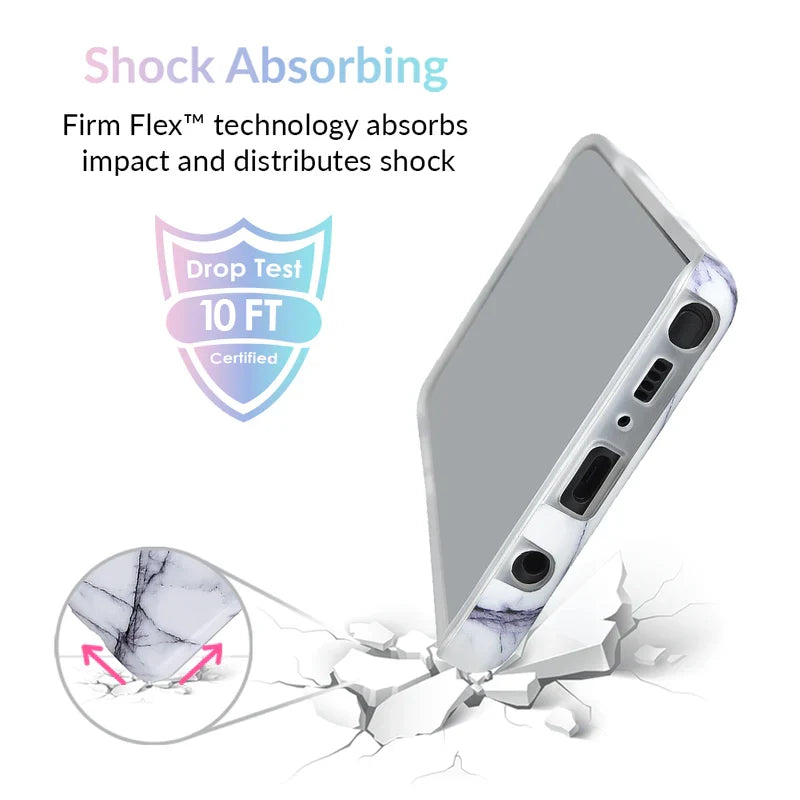 White & Gray Marble Samsung Case