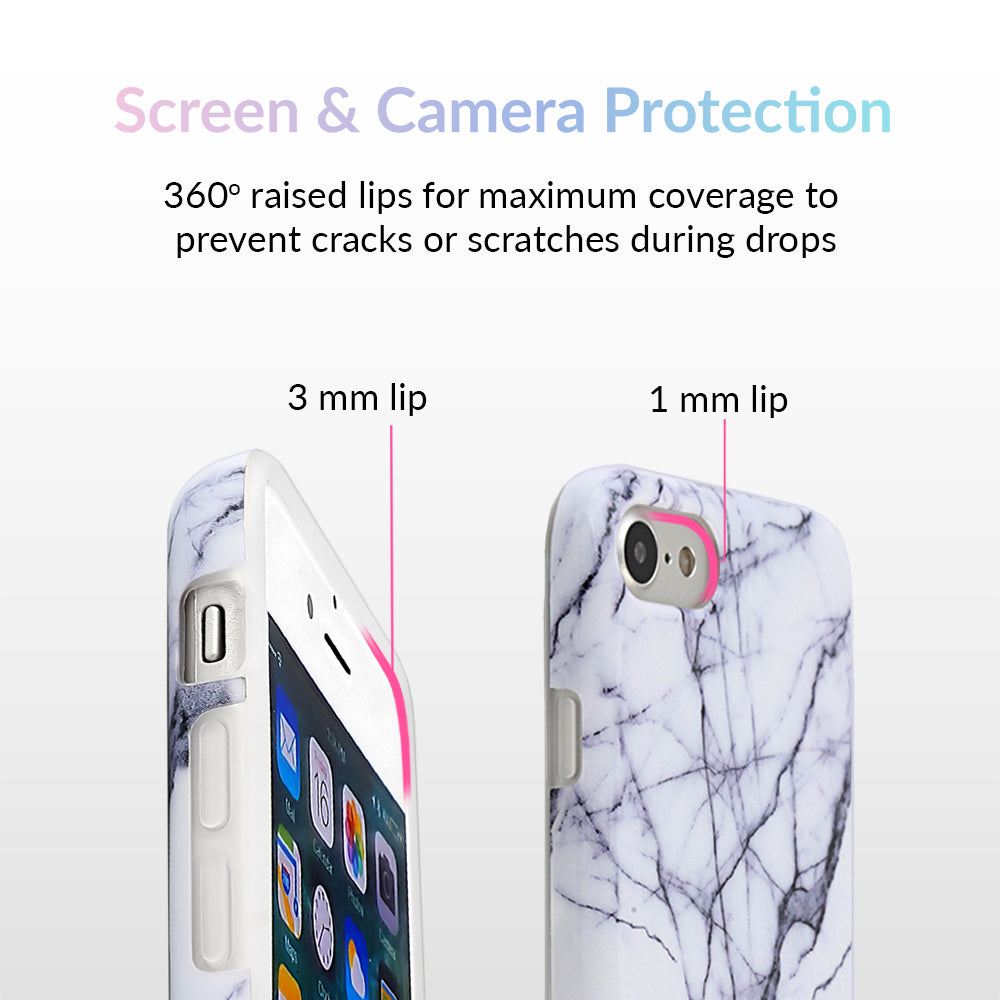 White & Gray Marble iPhone Case