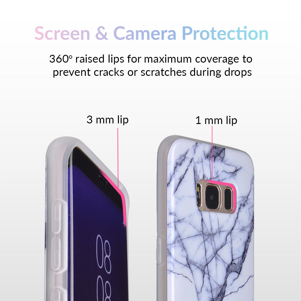 White & Gray Marble Samsung Case