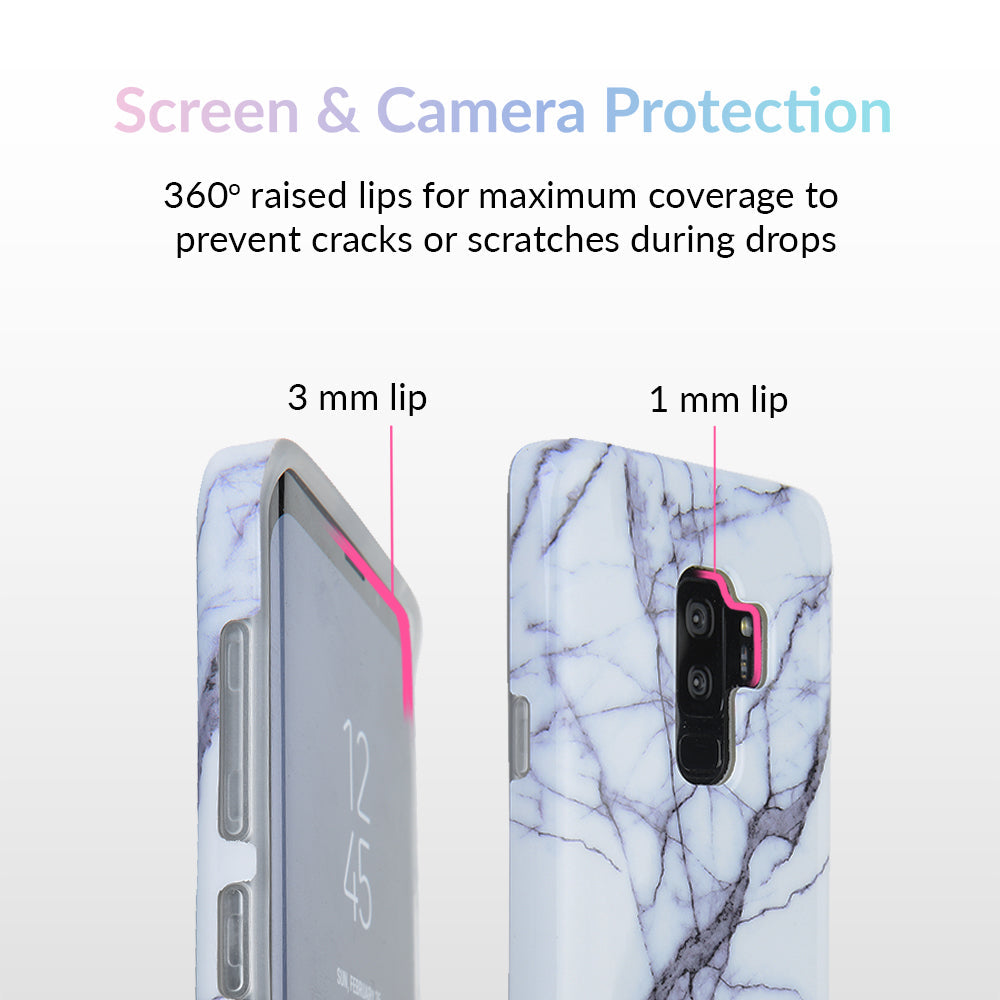 White & Gray Marble Samsung Case