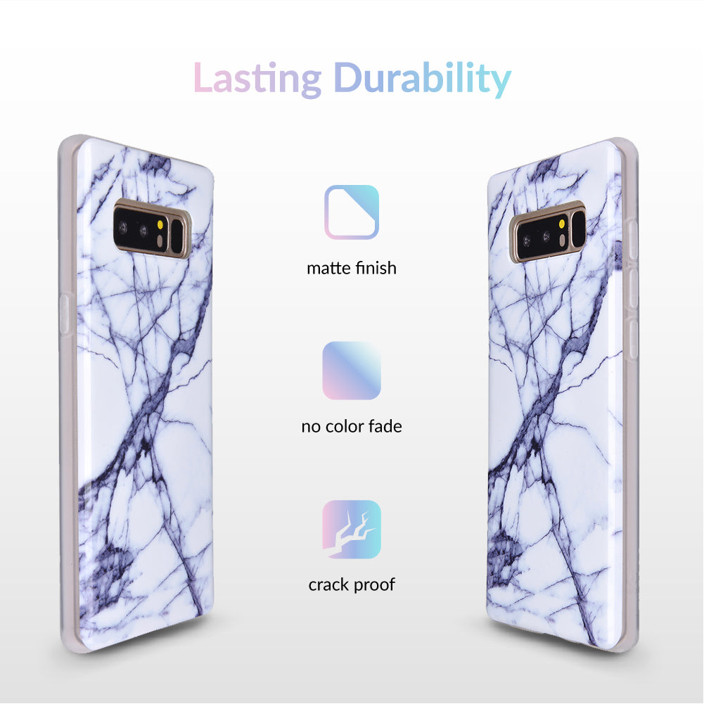 White & Gray Marble Samsung Case