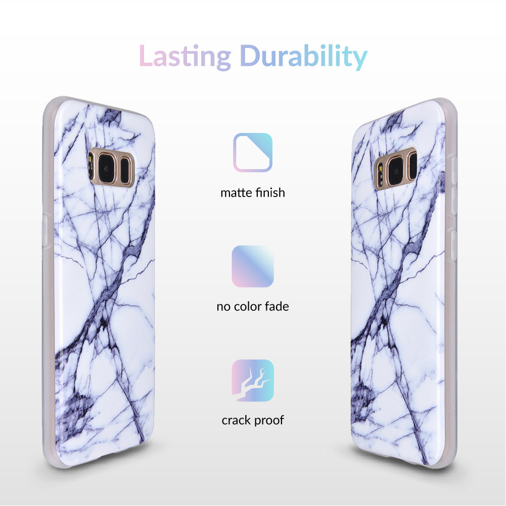 White & Gray Marble Samsung Case