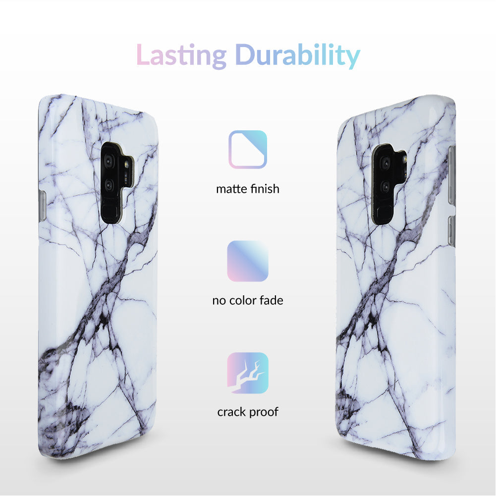 White & Gray Marble Samsung Case