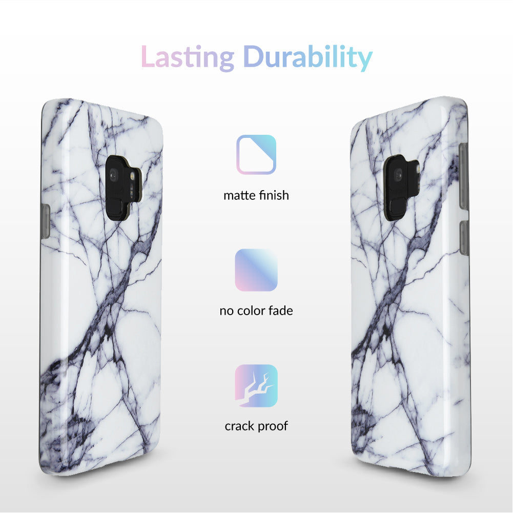 White & Gray Marble Samsung Case