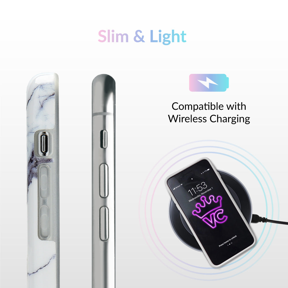 White & Gray Marble iPhone Case