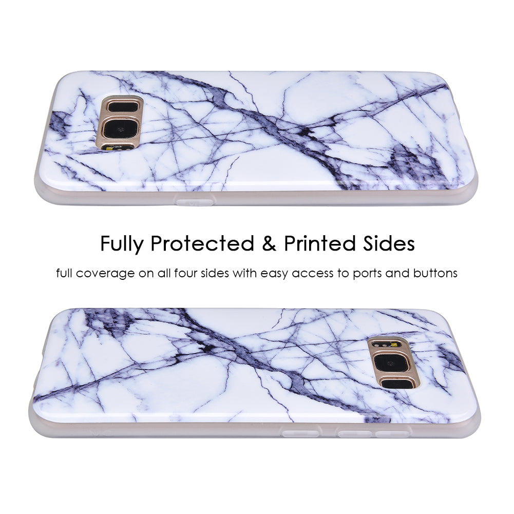 White & Gray Marble Samsung Case