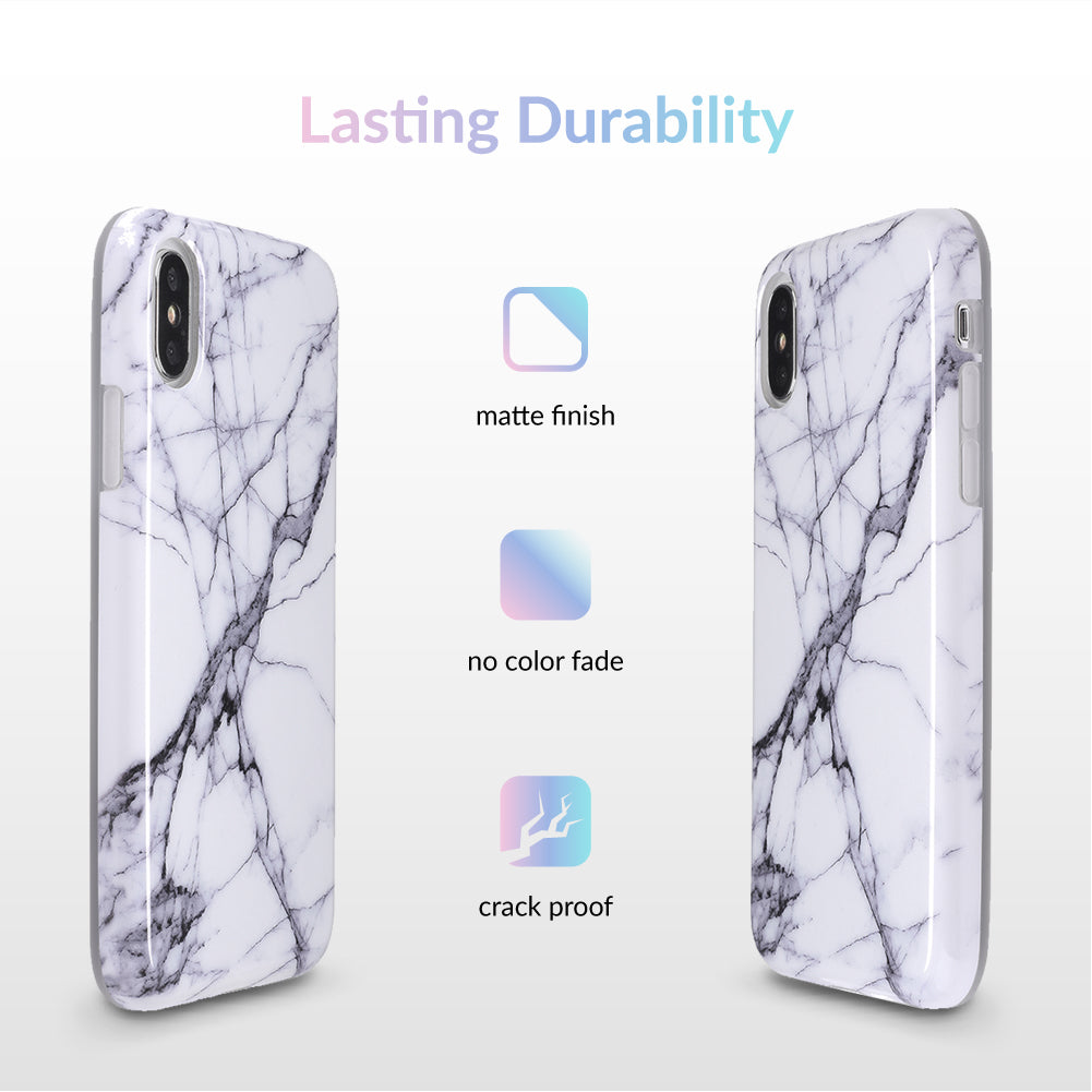 White & Gray Marble iPhone Case