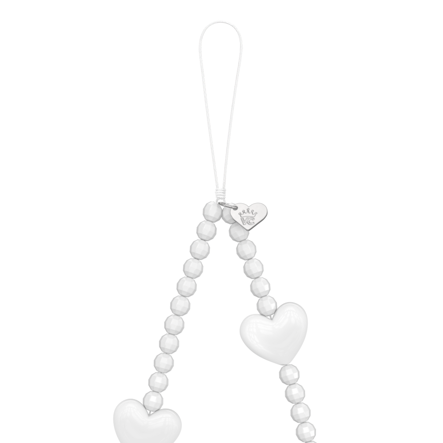 White Heart Phone Charm