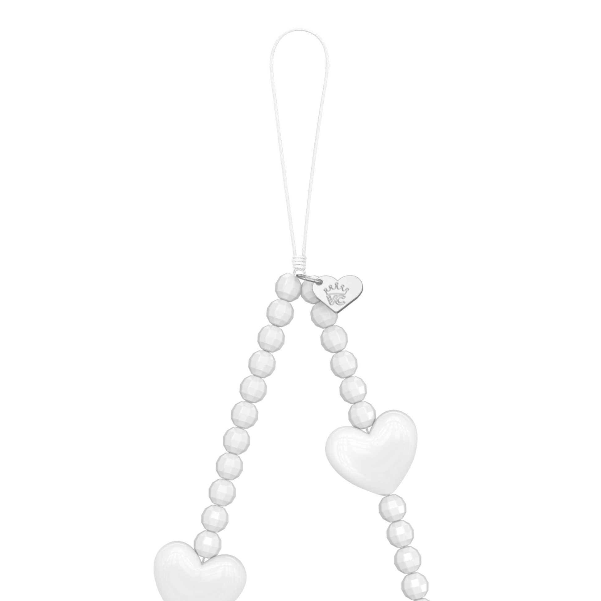 White Heart Phone Charm