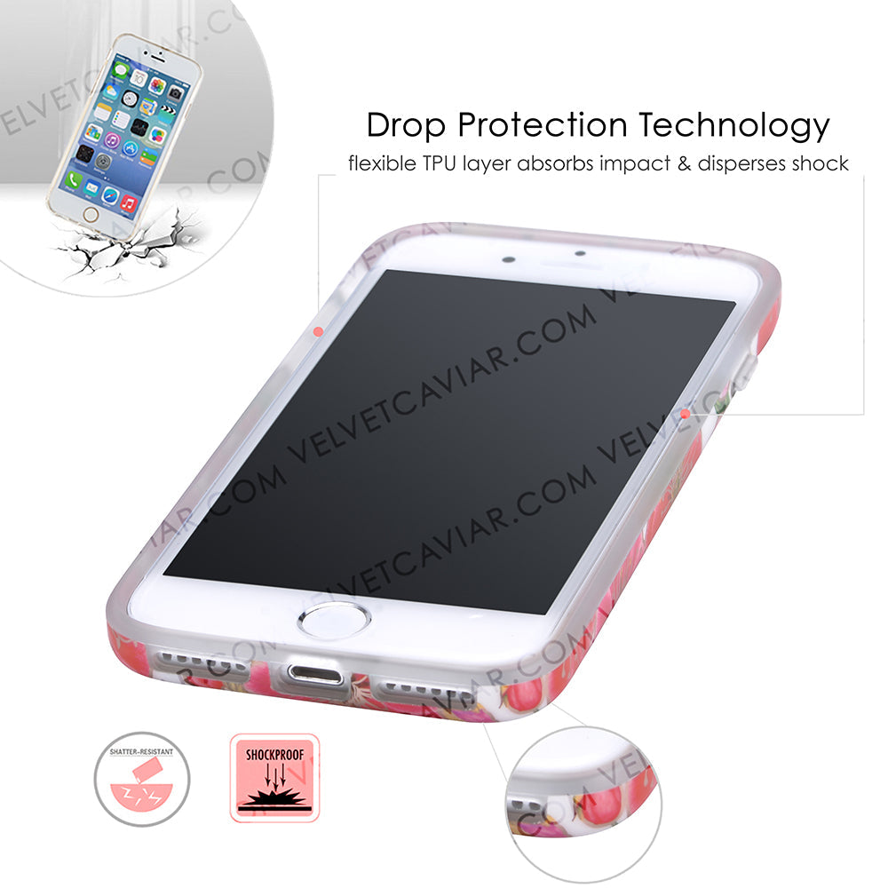 White Hibiscus Rose Gold Chrome Floral iPhone Case